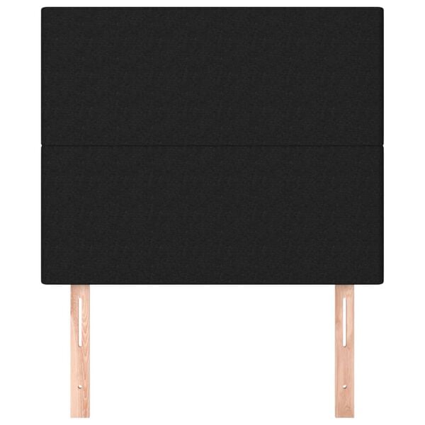vidaXL Tăblie de pat neagră 80x5x118/128 cm, material textil