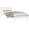 vidaXL Cadru de pat cu headboard Alb 90 x 210 cm Lemn de pin masiv
