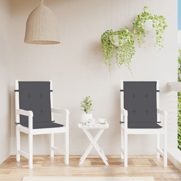 vidaXL Perne scaun spătar mic 2 buc. melanj antracit 100x50x4cm textil