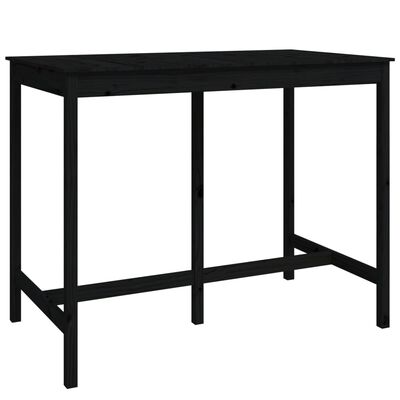 vidaXL Set mobilier de bar, 7 piese, negru, lemn masiv de pin