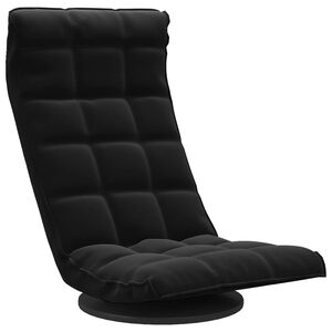 vidaXL Scaun de podea pivotant, negru, catifea