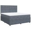 vidaXL Pat box spring cu saltea, gri &icirc;nchis, 180x200 cm, catifea