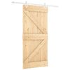 vidaXL Ușă glisantă Natural și Alb 90 x 210 cm Lemn masiv de pin