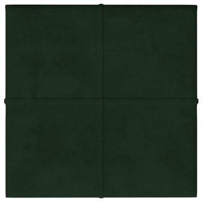vidaXL Panouri de perete 12 buc. verde închis 30x30 cm catifea 1,08 m²