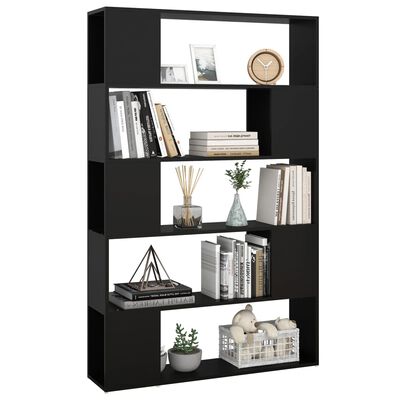 vidaXL Bibliotecă/Separator cameră, negru, 100x24x155 cm, PAL