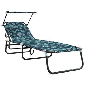 vidaXL Șezlong pliabil oxford Multicolour