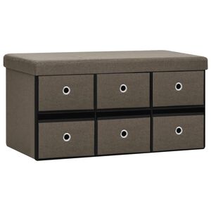 vidaXL Bancă depozitare pliabilă, maro, 76x38x38 cm, imitație pânză