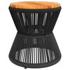 vidaXL Măsuță cafea bază din s&acirc;rmă negru &Oslash; 45x44 cm, lemn masiv acacia