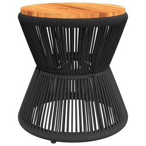 vidaXL Măsuță cafea bază din s&acirc;rmă negru &Oslash; 45x44 cm, lemn masiv acacia