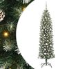 vidaXL Copac Artificial Slăb de Crăciun Verde și alb 180 cm