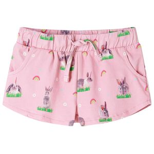 vidaXL Pantaloni scurți pentru copii cu șnur roz deschis 128