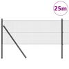 vidaXL St&acirc;lp de gard. Gri 25 x 0,4 m (plasă 12 x 12 mm) Oțel și PVC