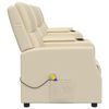 vidaXL Fotoliu masaj rabatabil 4 locuri/suport pahar, crem, piele eco