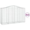 vidaXL Coșuri gabion arcuite 14 buc, 200x50x120/140 cm,fier galvanizat