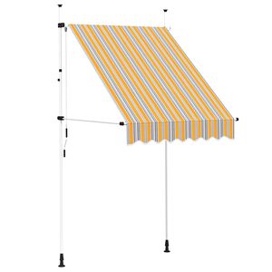 vidaXL Copertină retractabilă manual, dungi galben și albastru, 150 cm