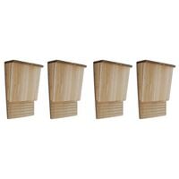 vidaXL Căsuțe de lilieci, 4 buc., 22 x 12 x 34 cm, lemn