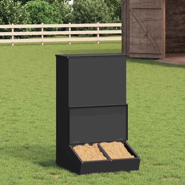vidaXL Feeder pentru porci Negru 55 x 51 x 91,5 cm