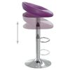 vidaXL Scaune de bar, 2 buc., violet, piele ecologică