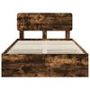 vidaXL Cadru de pat Stejar Afumat 135 x 190 cm Lemn prelucrat