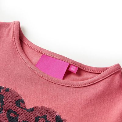 Tricou pentru copii cu mâneci lungi, roz antichizat, 92