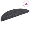 vidaXL Covorașe pentru scări autoadezive, 5 buc., 56x17x3 cm, gri &icirc;nchis, semirotunde