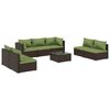 vidaXL Set mobilier de grădină cu perne, 8 piese, maro, poliratan