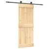 vidaXL Ușă glisantă Natural și Negru 80 x 210 cm Lemn de Pin Solid