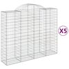 vidaXL Coșuri gabion arcuite 5 buc, 200x50x160/180 cm, fier galvanizat