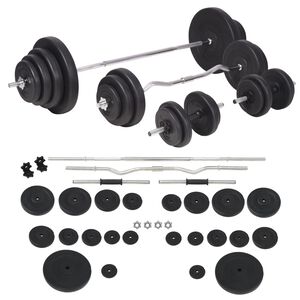 vidaXL Set de haltere și gantere 120 kg