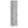 vidaXL Dulap &icirc;nalt, gri beton, 34,5x34x180 cm, lemn prelucrat