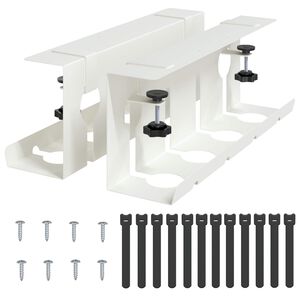 vidaXL Recipient pentru gestionarea cablurilor sub birou 2 pcs Alb