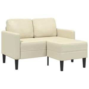 vidaXL Canapea cu 2 locuri cu șezlong &icirc;n formă de L crem 125 cm