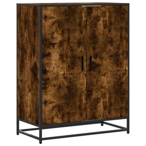 vidaXL Pantofar, stejar fumuriu, 75x38x97,5 cm, lemn prelucrat/metal