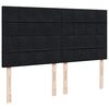 vidaXL Pat box spring cu saltea, negru, 180x200 cm, catifea