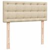 vidaXL Pat box spring cu saltea, crem, 120x200 cm, textil