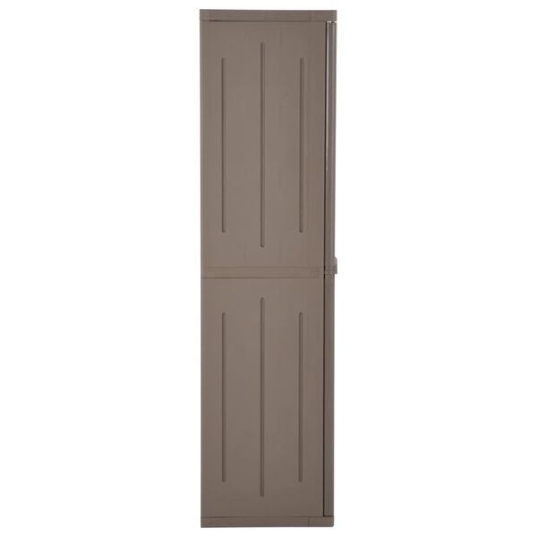 vidaXL Dulap de depozitare grădină, maro, 65x45x172 cm PP aspect lemn