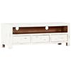 vidaXL Comodă TV, alb, 120 x 30 x 40 cm, lemn masiv de acacia