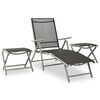 vidaXL Set mobilier de grădină, 3 piese, argintiu, textilenă&aluminiu