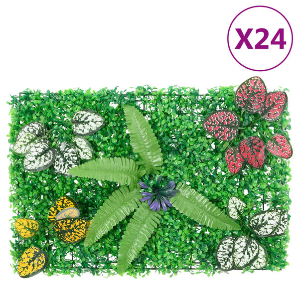 &nbsp;vidaXL Gard din plante artificiale,&nbsp;24 buc., verde, 40x60 cm