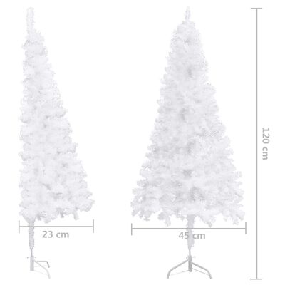 vidaXL Brad de Crăciun artificial, de colț, alb, 120 cm, PVC