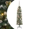 vidaXL Copac Artificial Slăb de Crăciun cu 150 LED Verde și alb 120 cm