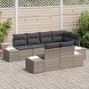 vidaXL Set de canapele pentru grădină cu pernă 7 pcs Gri Rattan poli