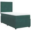 vidaXL Pat box spring cu saltea, verde &icirc;nchis, 100x200 cm, catifea