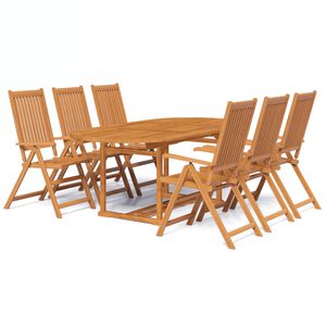 vidaXL Set mobilier de exterior, 7 piese, lemn masiv de acacia