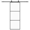 vidaXL Ușă glisantă cu set de feronerie neagră 76x205 cm Sticlă ESG