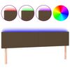 vidaXL Tăblie de pat cu LED, maro &icirc;nchis, 200x5x78/88 cm, textil