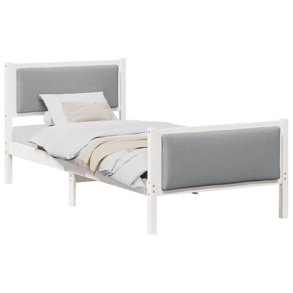vidaXL Cadru de pat cu headboard Gri deschis 100 x 200 cm țesătură