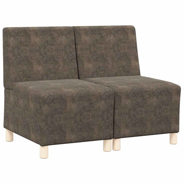 vidaXL Unitate Sofa Modulară Fără Brațe 2 pcs Gri închis