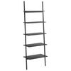 vidaXL Raft &icirc;nclinat, cu 5 niveluri, negru, 64x34x185,5 cm