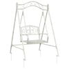 vidaXL Bancă swinging Oțel 113 x 121,5 x 168 cm Alb Antic